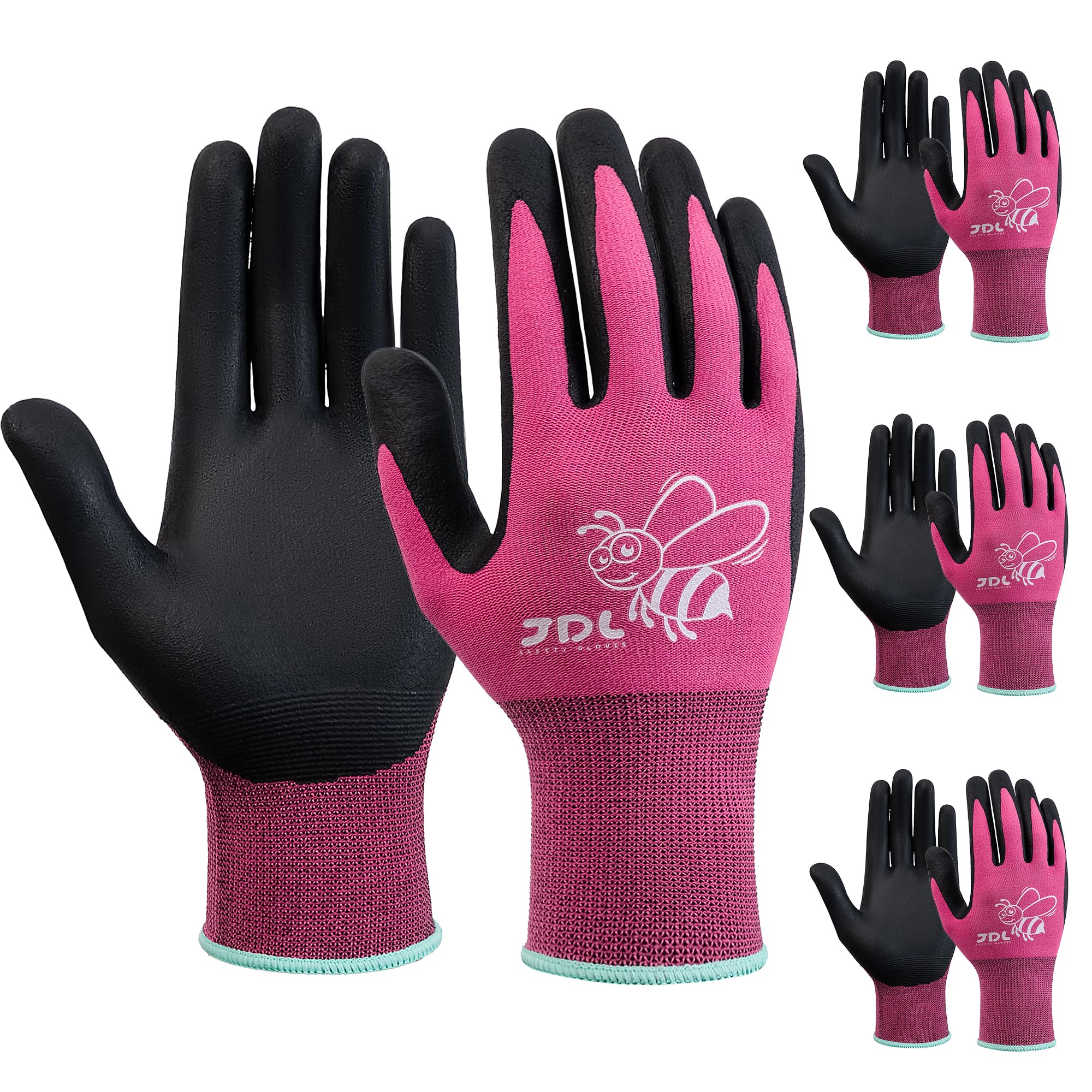 JDL women's garden gloves with nylon-nitrile palm touchscreen for easy gardening tasks.