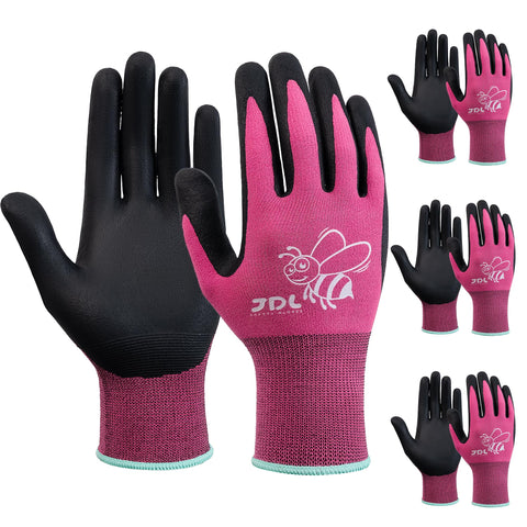 JDL women's garden gloves with nylon-nitrile palm touchscreen for easy gardening tasks.