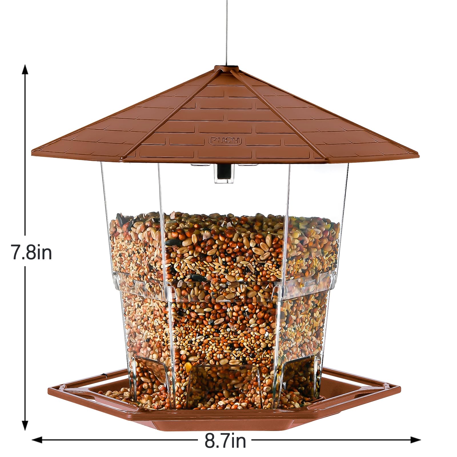Jealoeur bird feeder seed tray ready for refilling