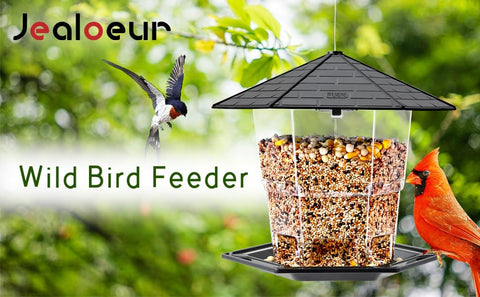 Jealoeur bird feeder seed-varieties compatibility attracts diverse wild birds.
