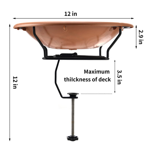 Jealoeur deck clamp 3-5in secures balcony mounting for easy bird watching.
