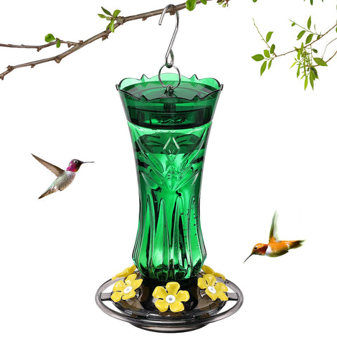 Jealoeur hummingbird feeder 18oz 6 ports for multiple birds at once.