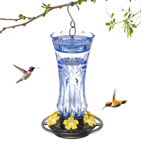 Jealoeur hummingbird feeder with a 360-degree view for easy backyard watching.