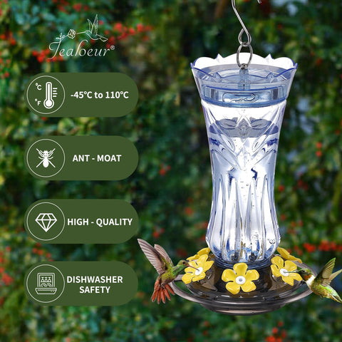 Compact Jealoeur feeder showing a 5.9 inch diameter and 9.8 inch height.