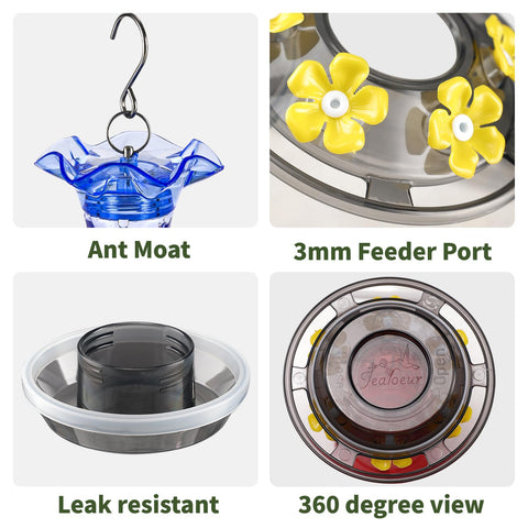 Jealoeur blue feeder is durable outdoor decor for the garden.