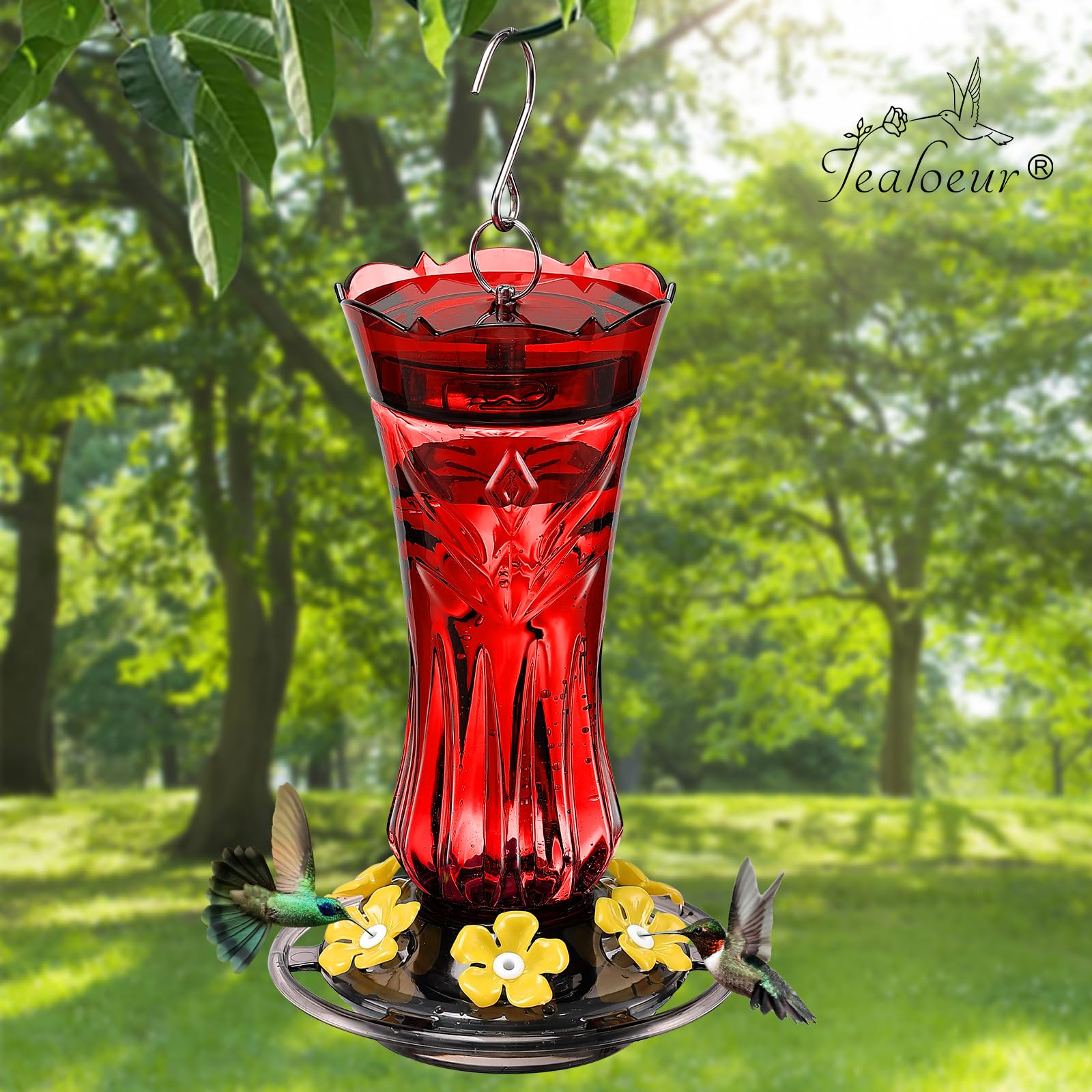 Jealoeur hummingbird feeder dishwasher safe materials for simple maintenance