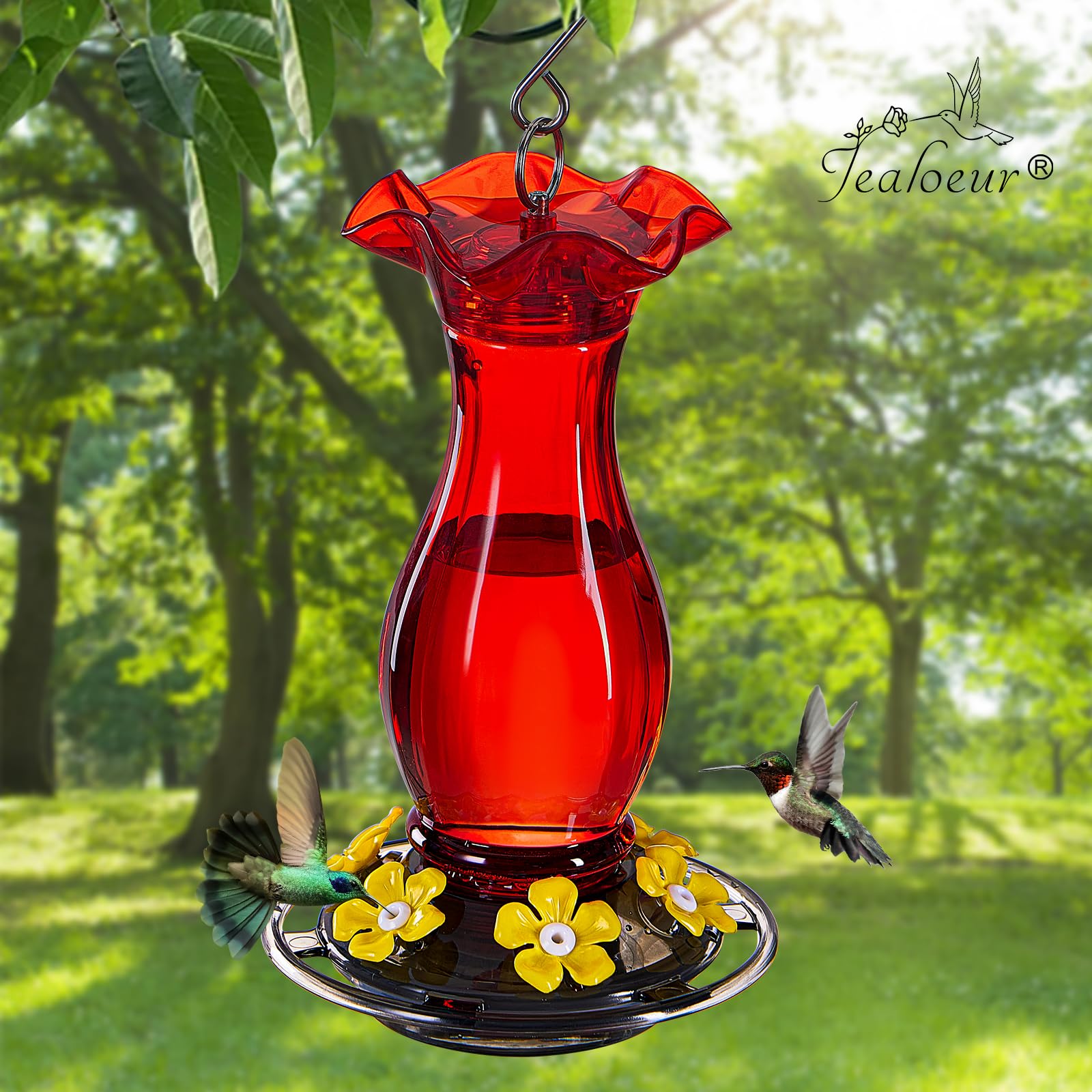 Jealoeur hummingbird feeder is easy to clean and refill for busy gardens.