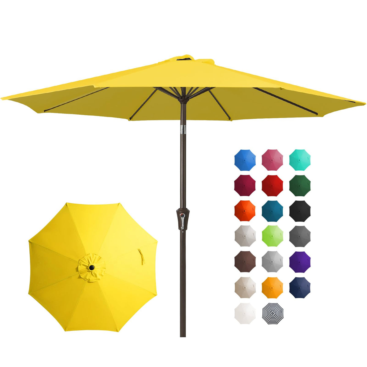 JEAREY 10ft patio umbrella with push-button tilt provides broad shade on sunny decks.