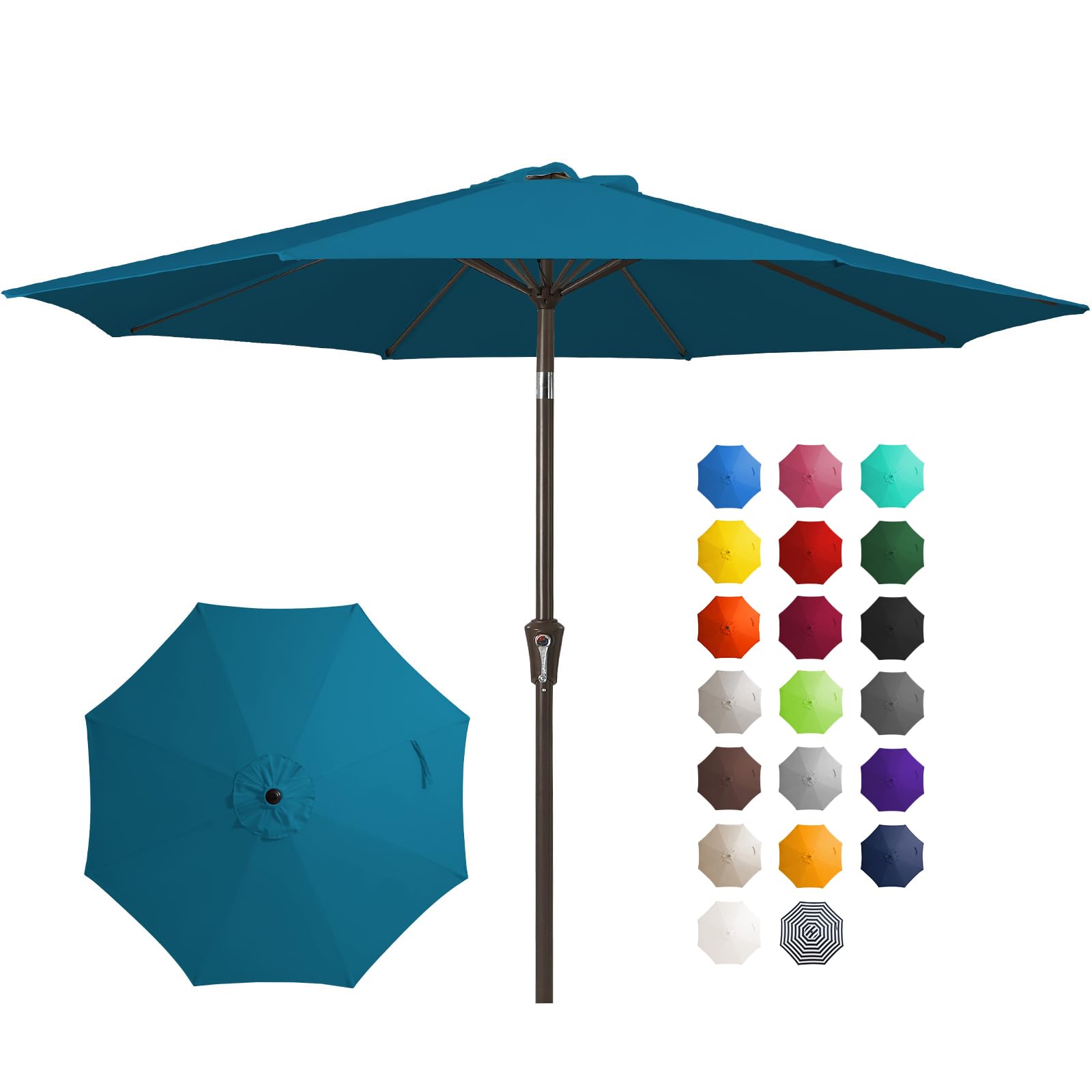 JEAREY 10ft patio umbrella with push-button tilt for easy shade adjustment