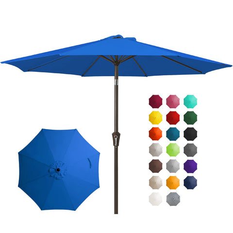 JEAREY 10ft patio umbrella with push button tilt for customizable shade.