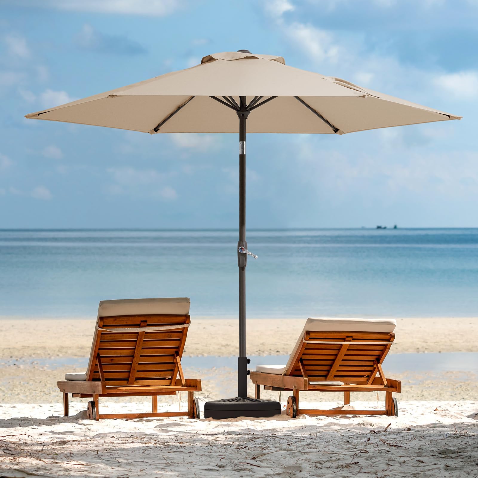 JEAREY 7.5ft umbrella dimensions 88 inches tall with broad coverage
