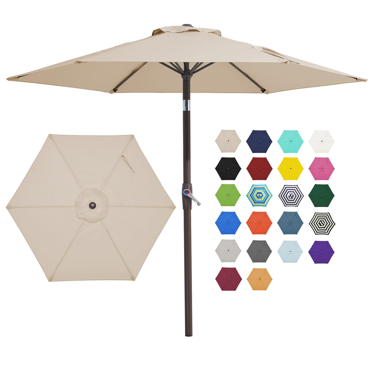 JEAREY 7.5ft patio umbrella open-crank for quick shade at outdoor meals