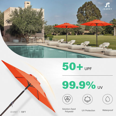 JEAREY powder-coated iron pole supports stable shade in sun and wind