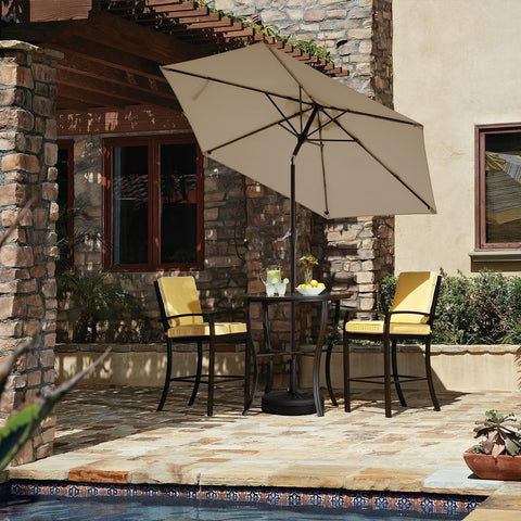 JEAREY 7.5ft patio umbrella at table setup for shaded dining