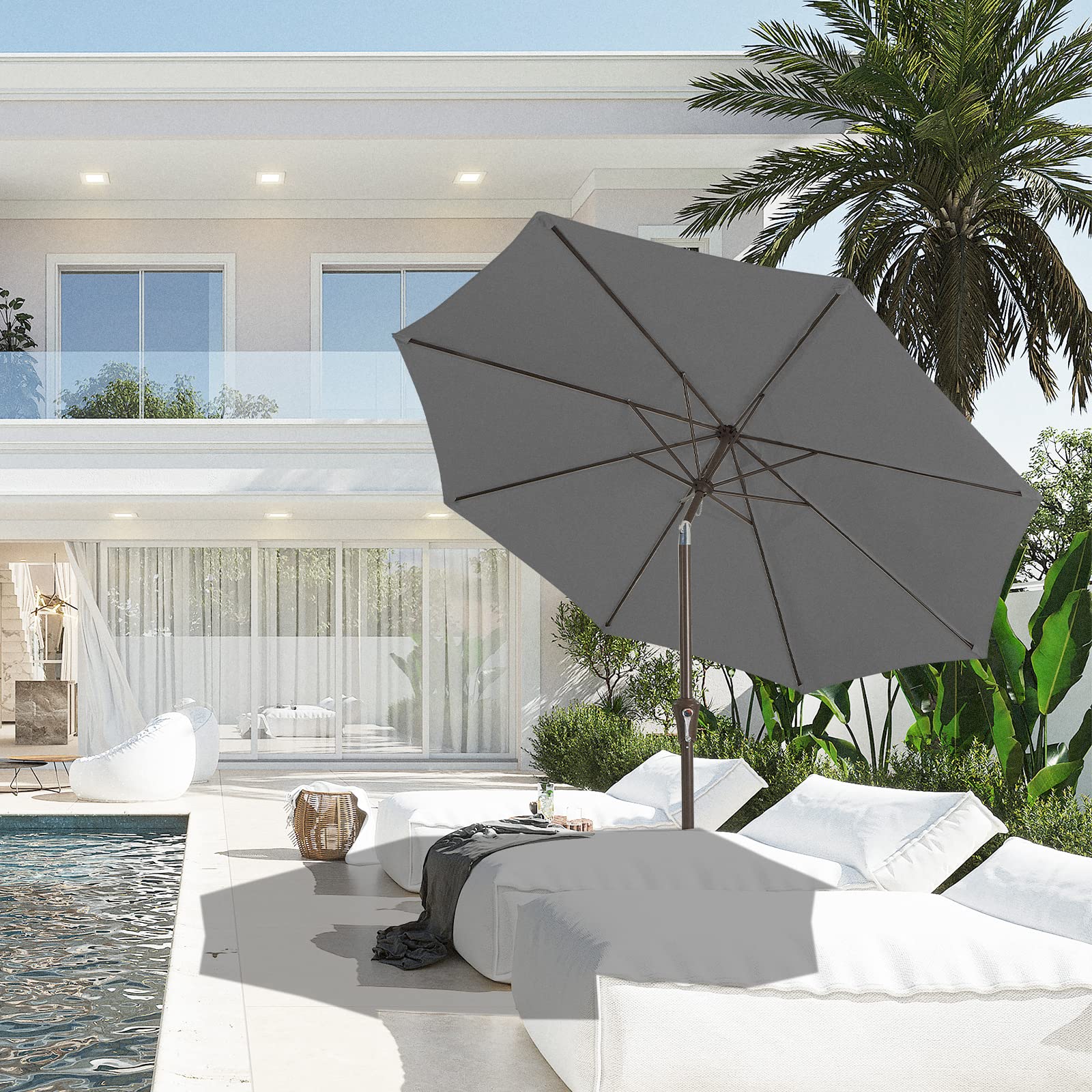 JEAREY dark gray umbrella highlighting UV protection fabric