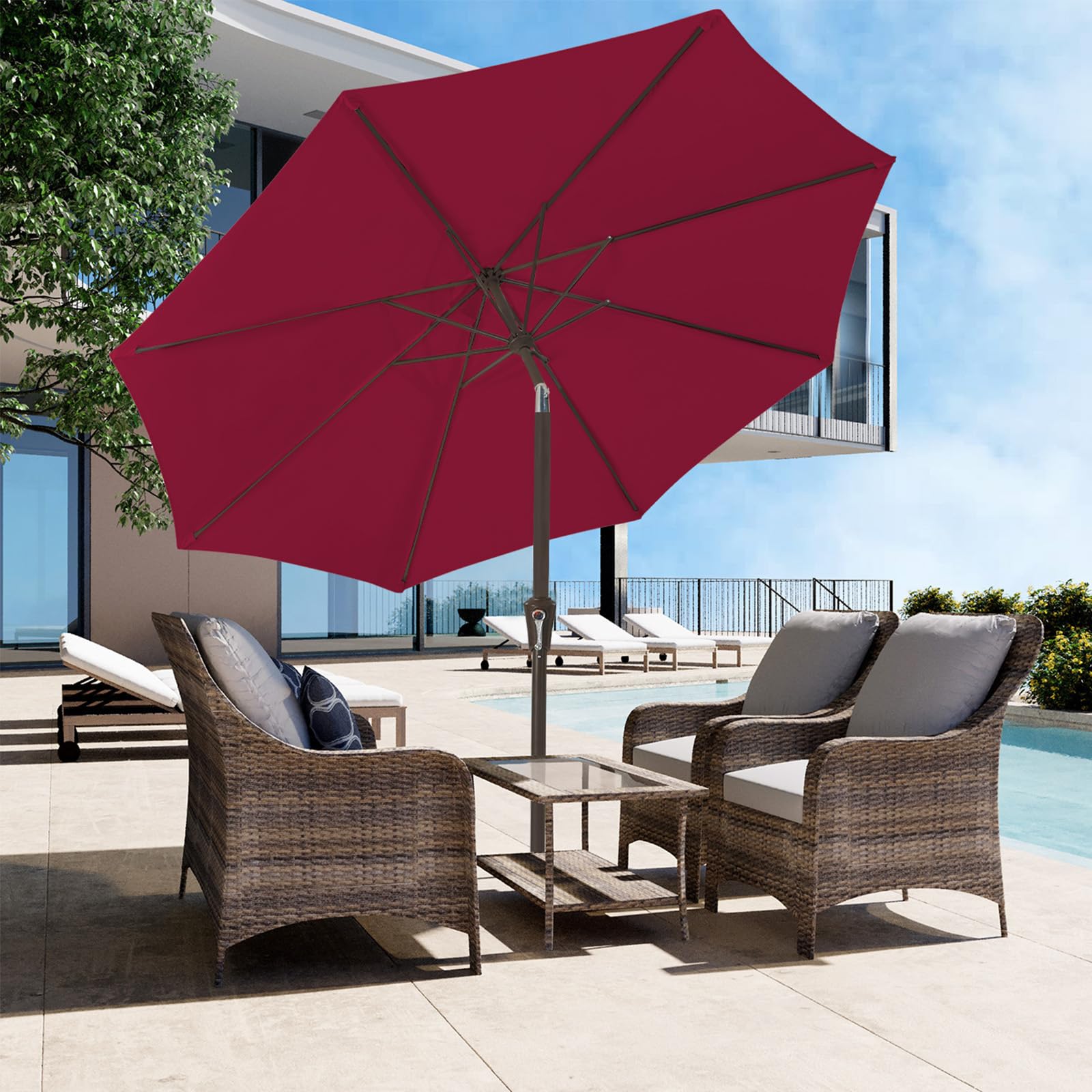 JEAREY 8-ribs sturdy frame keeps canopy stable in wind.