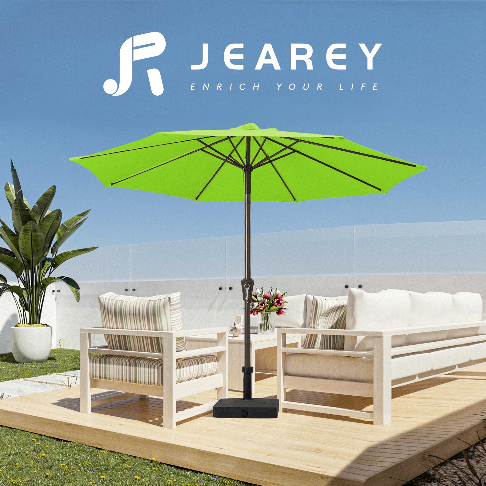 JEAREY waterproof and UV-protected canopy resists weathering.