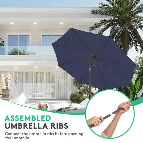 JEAREY 8 steel ribs frame provides sturdy support in breezy conditions
