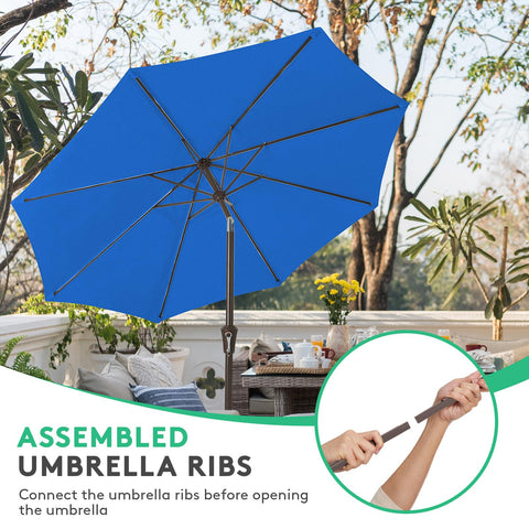 JEAREY 8 steel ribs provide sturdy support in breezy conditions.