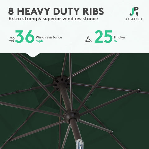 JEAREY eight steel ribs enhance wind resistance and stability.