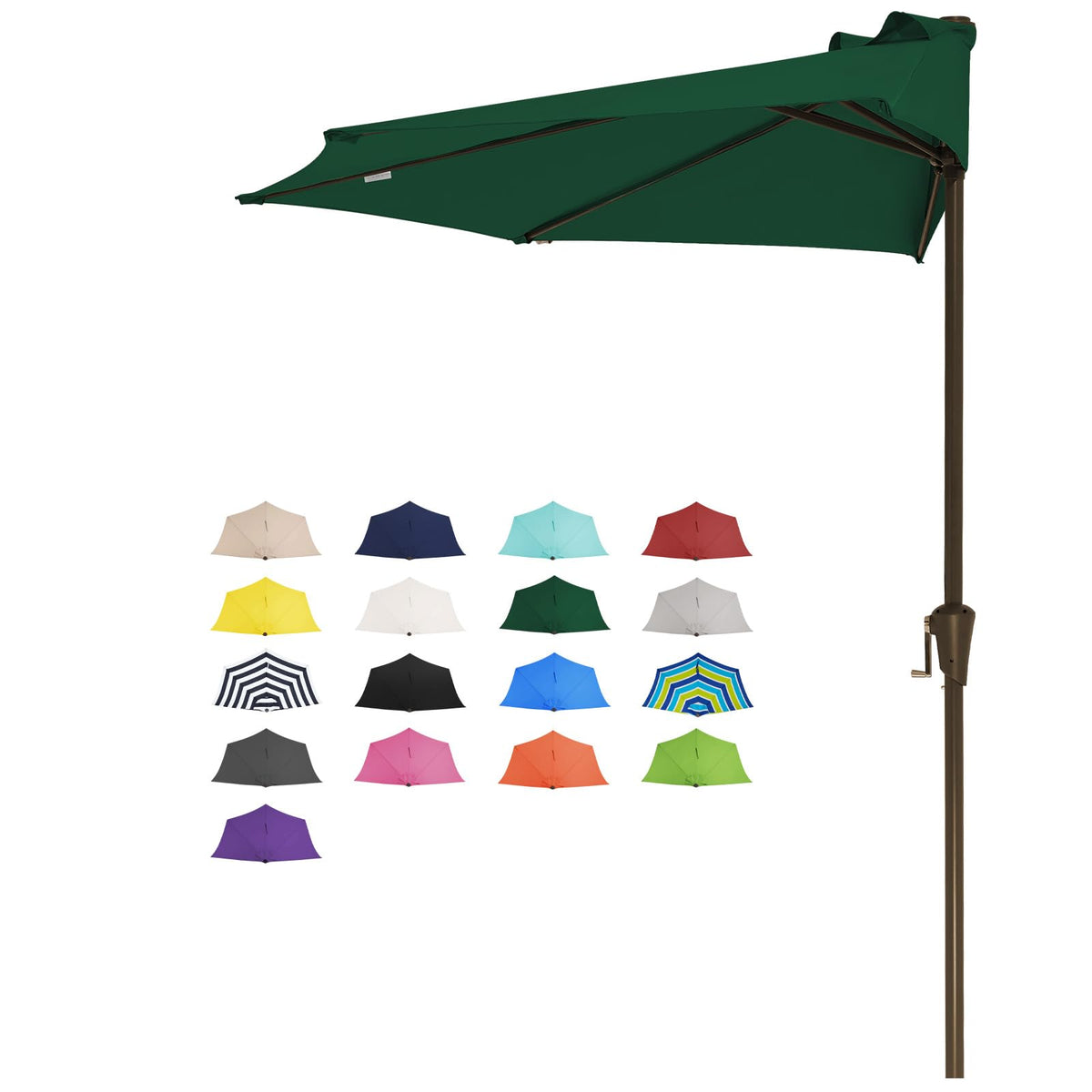 JEAREY 9ft half umbrella frame detail for durable outdoor use