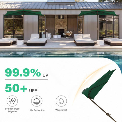 JEAREY 9ft half umbrella wall-mount setup against a wall