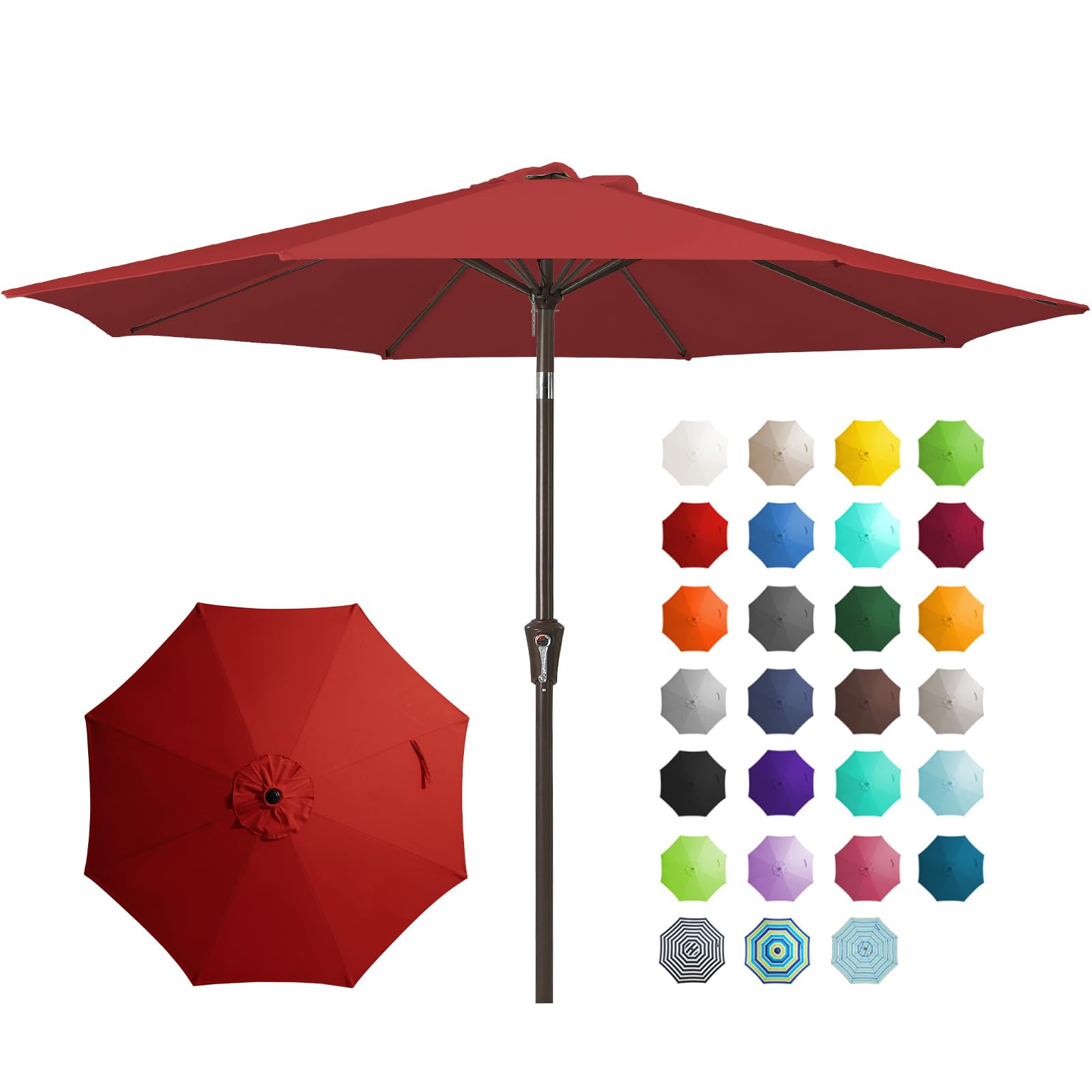 JEAREY 9ft umbrella canopy open for shaded outdoor dining