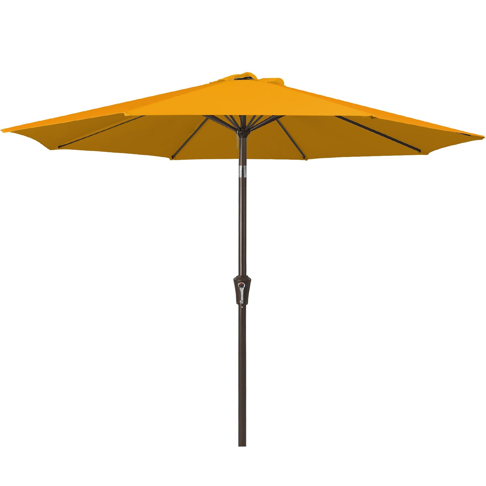 JEAREY 9ft canopy top view provides broad shade for outdoor dining.