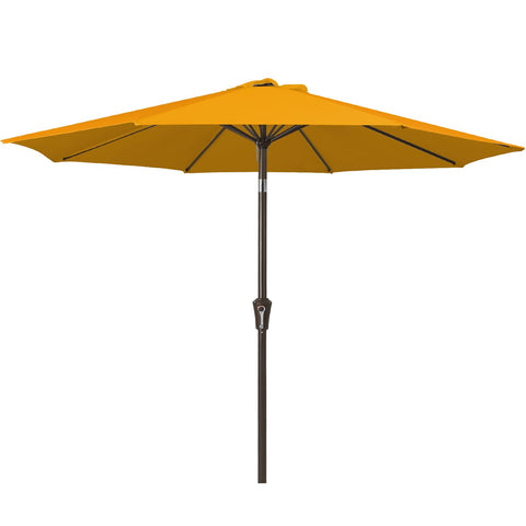 JEAREY 9ft canopy top view provides broad shade for outdoor dining.