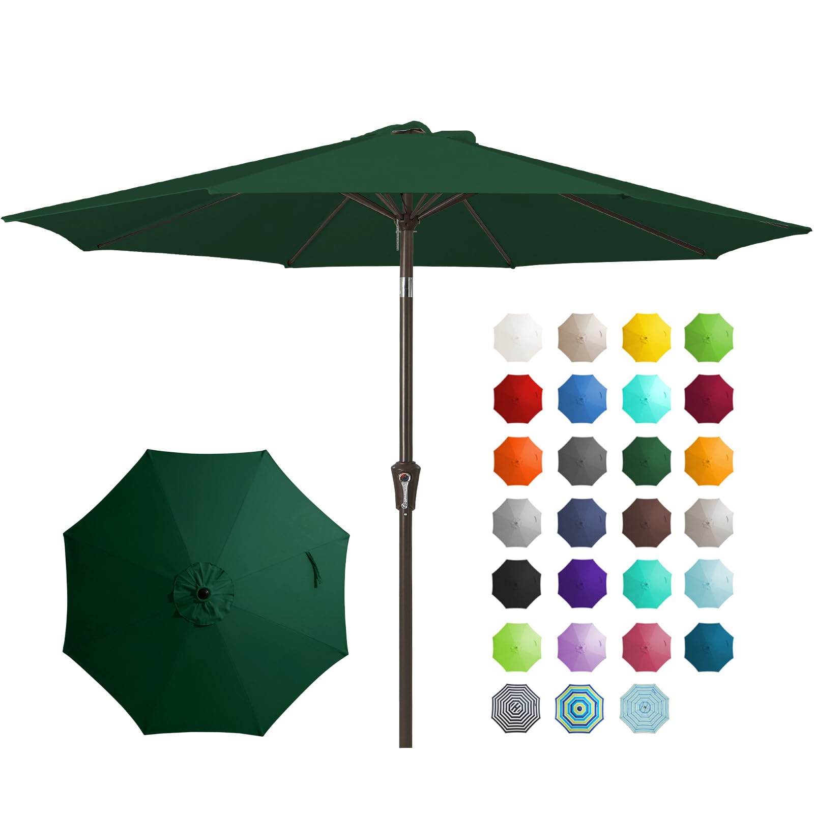 JEAREY 9FT umbrella with canvas canopy provides broad outdoor shade for gatherings.