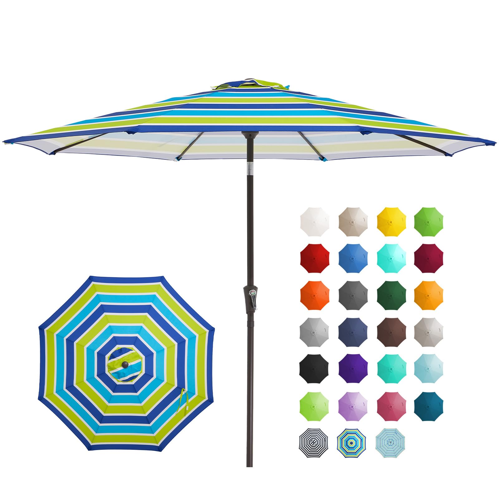JEAREY 9ft umbrella crank tilt for easy shade control.