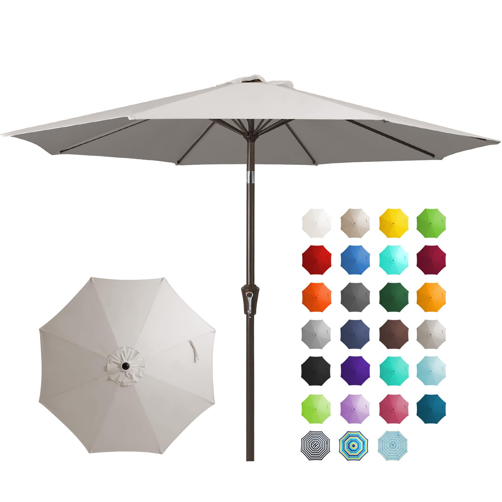JEAREY 9ft outdoor umbrella open-crank mode for seamless shade control.