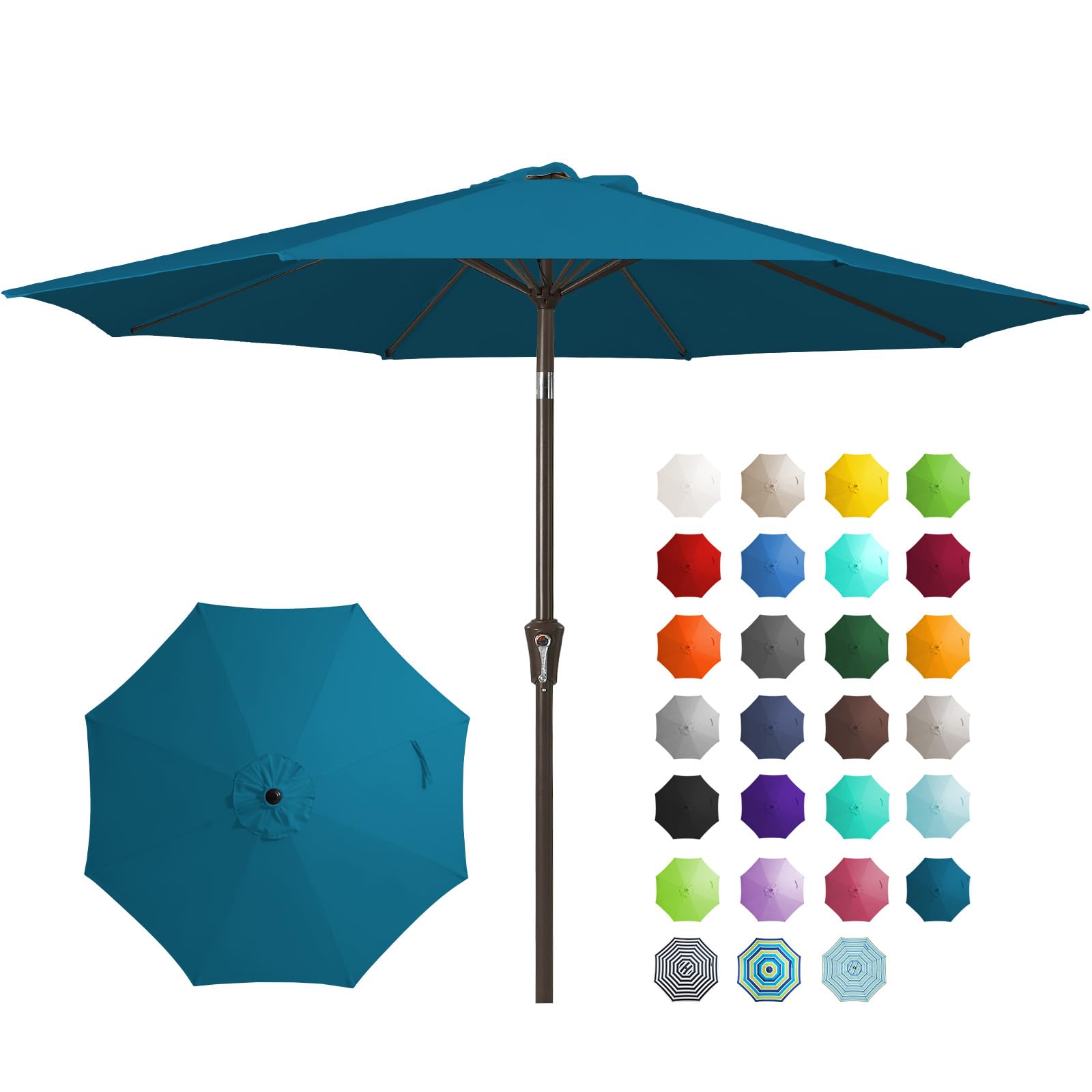 JEAREY 9FT outdoor umbrella push-button tilt provides versatile shade for patios.