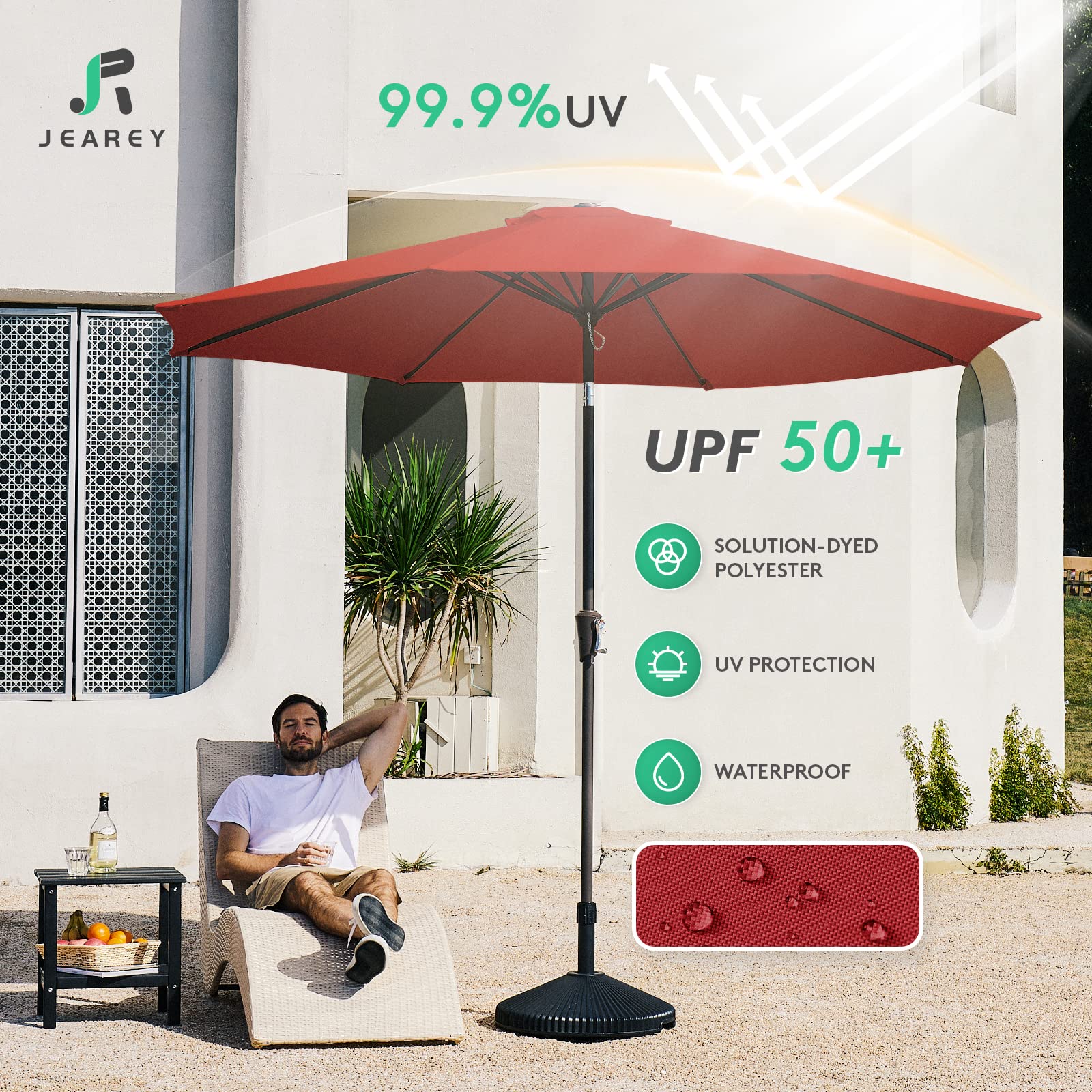 JEAREY 9ft vented canopy enabling wind relief and stability