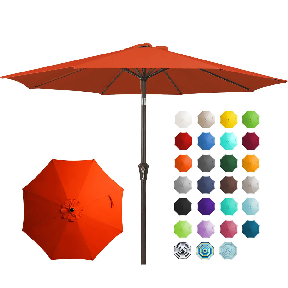 JEAREY 9ft outdoor umbrella shading a garden seating area