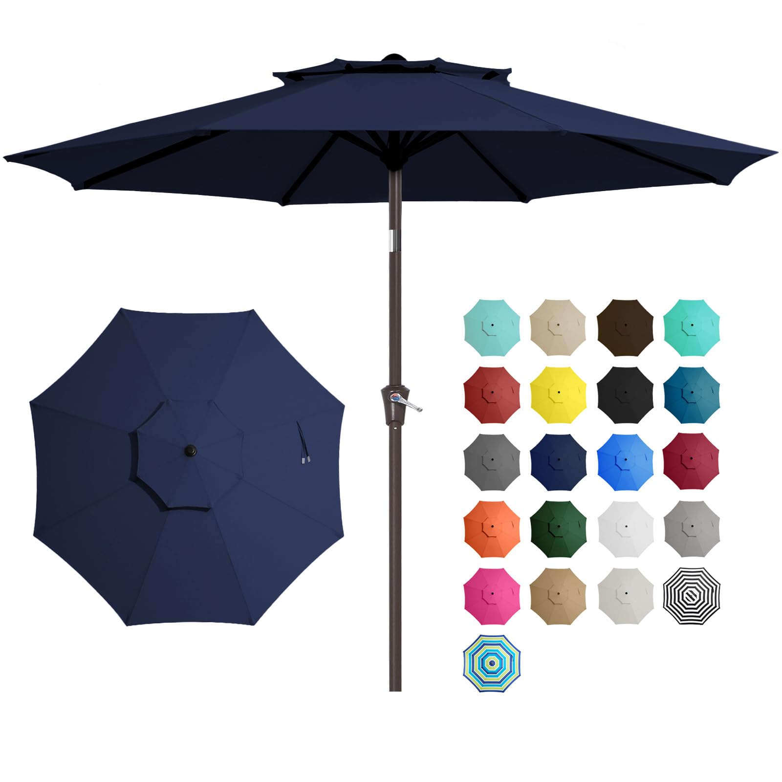 JEAREY 9ft canopy provides broad sun shade for patios and outdoor dining.