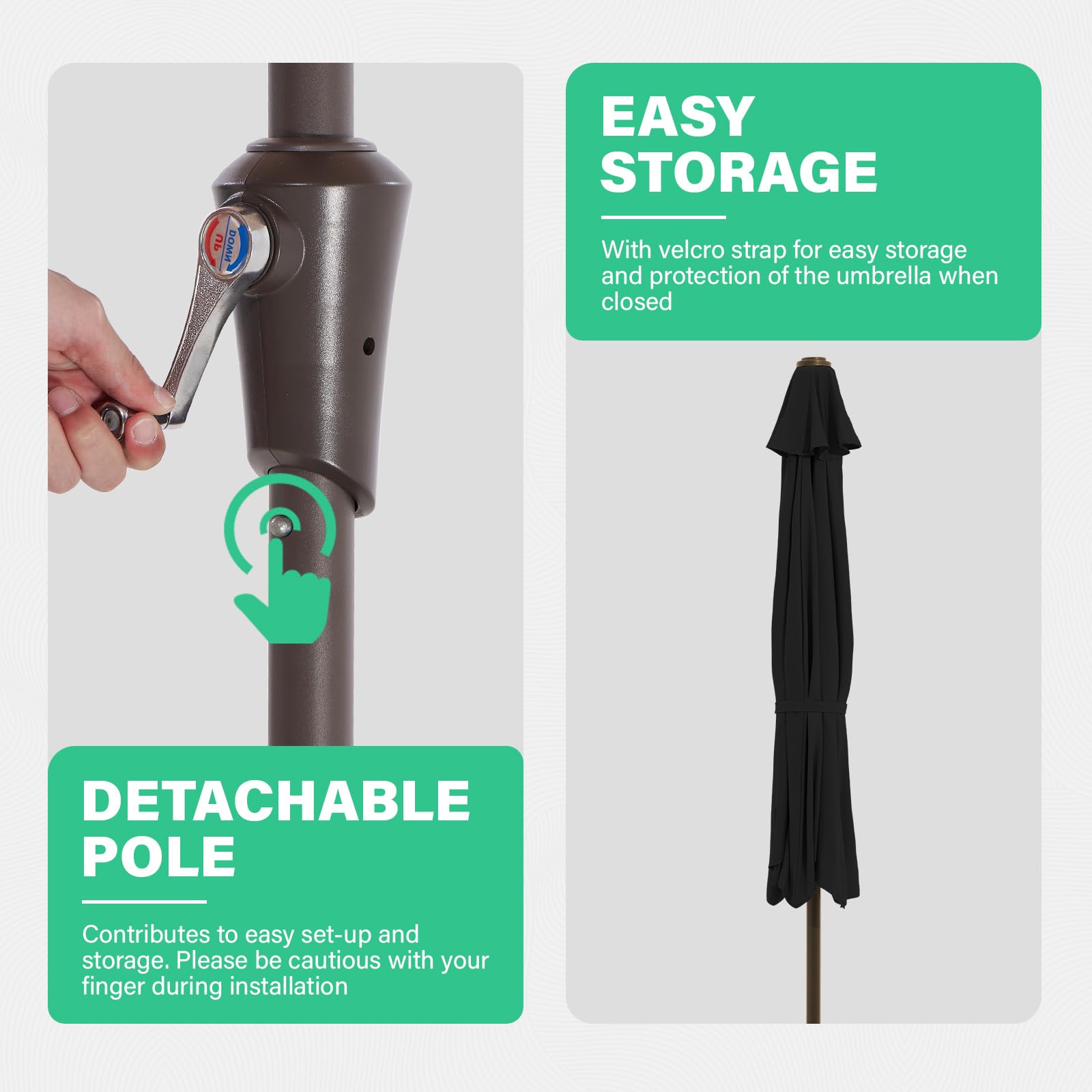 JEAREY base note highlights half-round weighted base compatibility for wall installation.