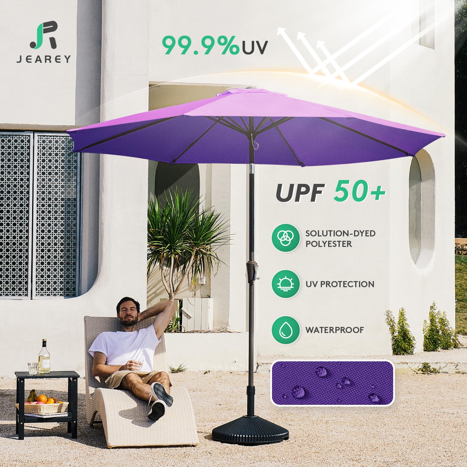 JEAREY UV-protective waterproof canopy maintains color and durability.