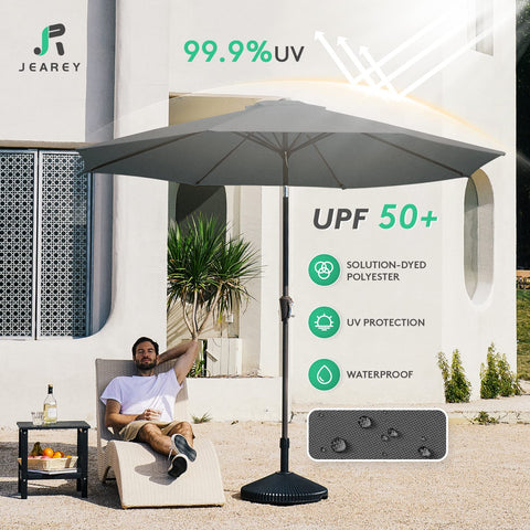 JEAREY eight-rib sturdy frame supports garden setup under sun