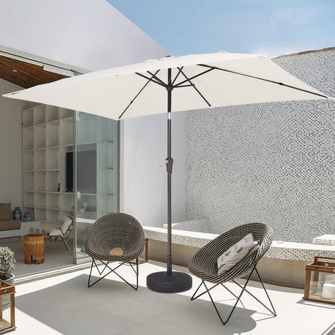 JEAREY cream-white outdoor umbrella complements any patio setting.