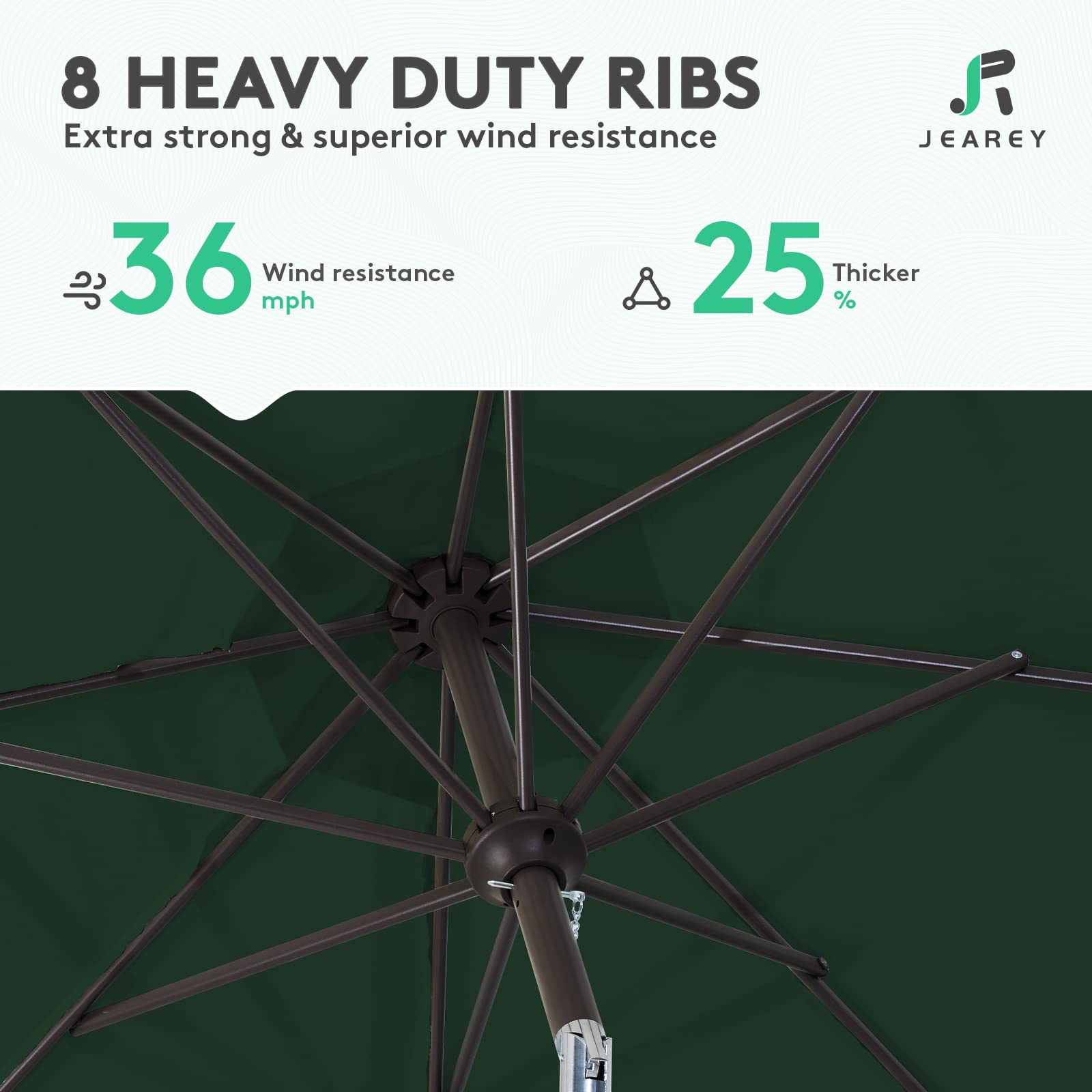 JEAREY detachable pole simplifies setup and space-saving storage.
