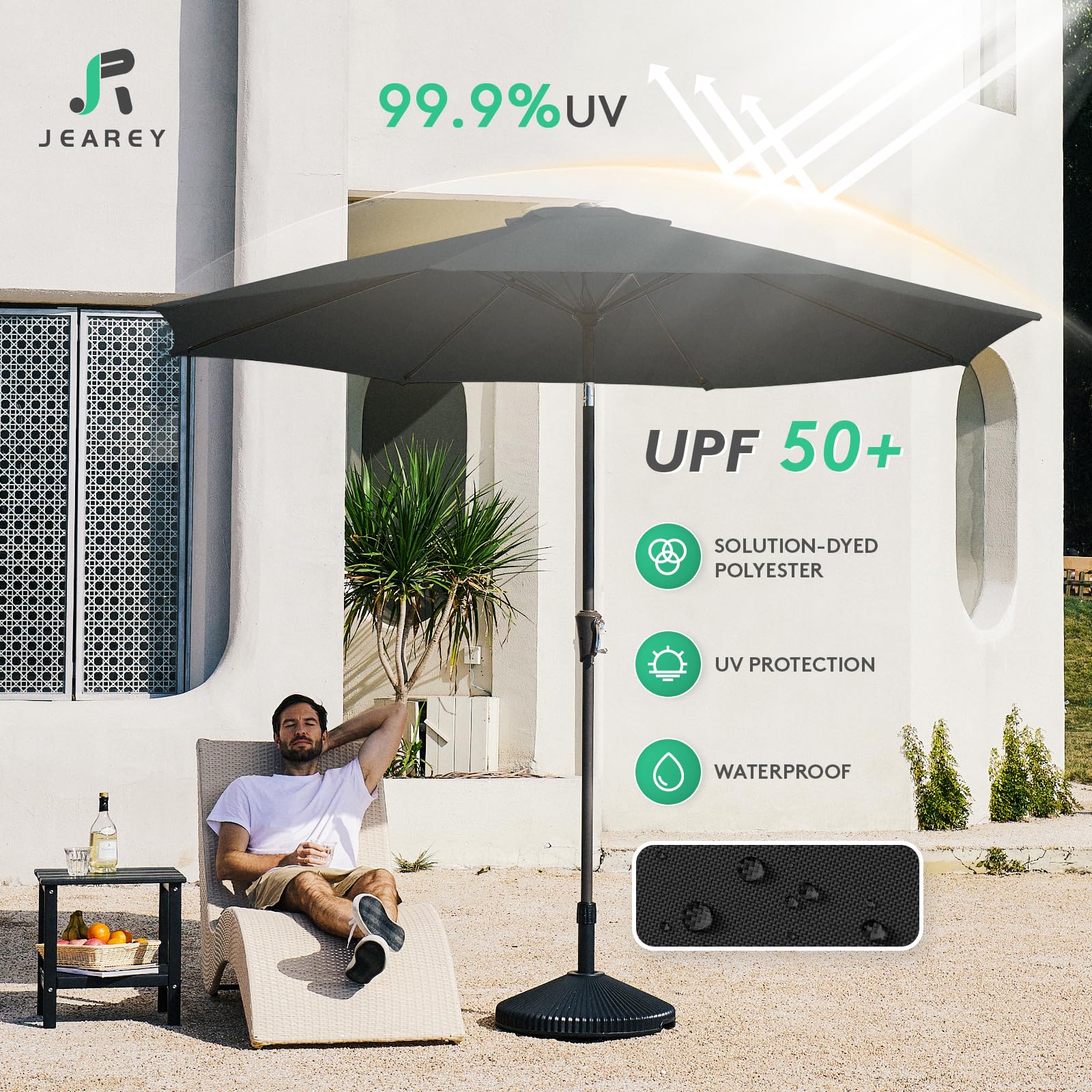JEAREY heavy-duty fabric 10ft canopy for durable outdoor shade