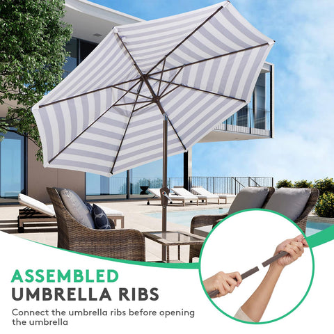 JEAREY durable iron pole with eight ribs provides sturdy support