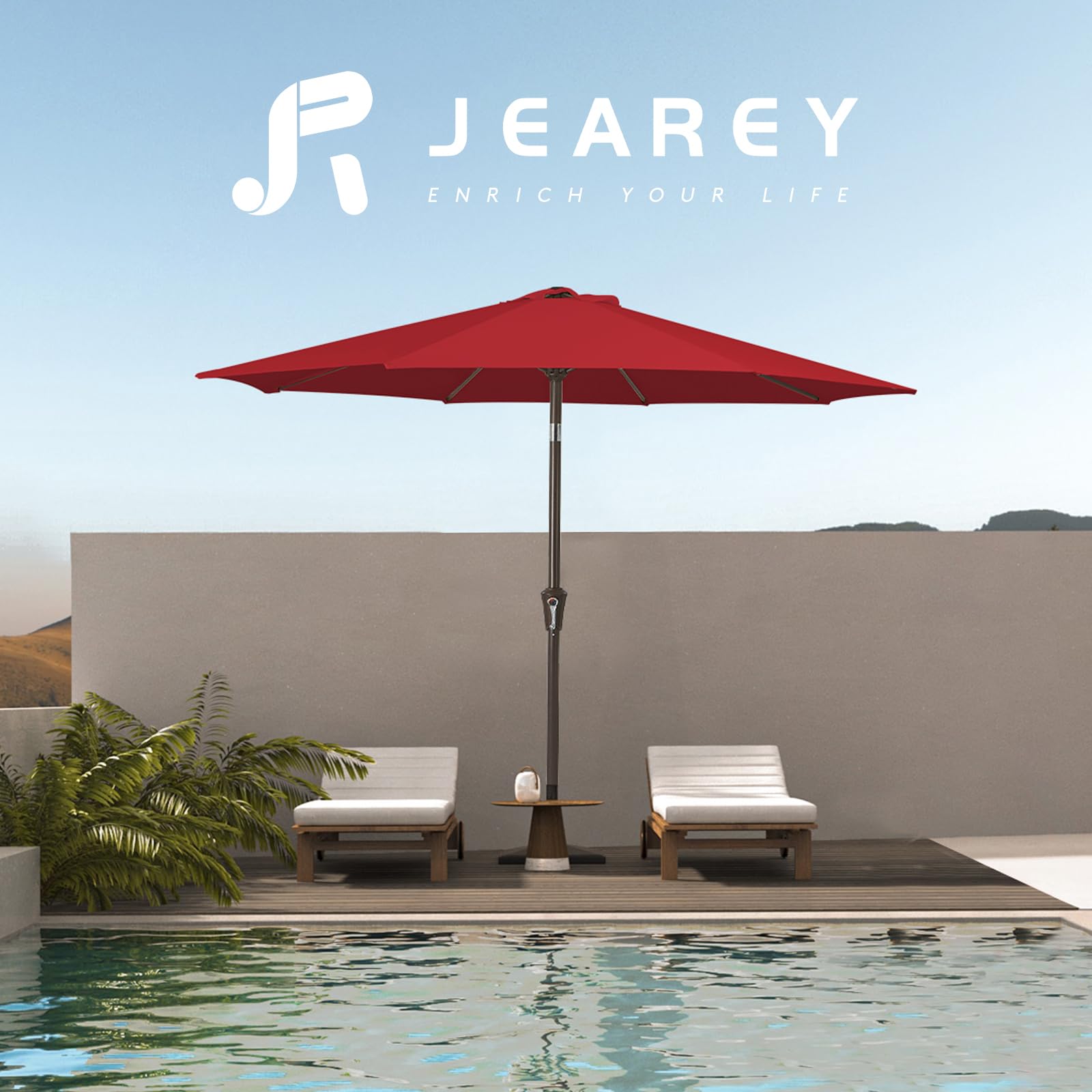 JEAREY light red canopy adds warmth and sun protection