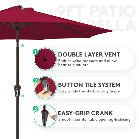 JEAREY outdoor umbrella crank-tilt system demonstrates easy adjustment.
