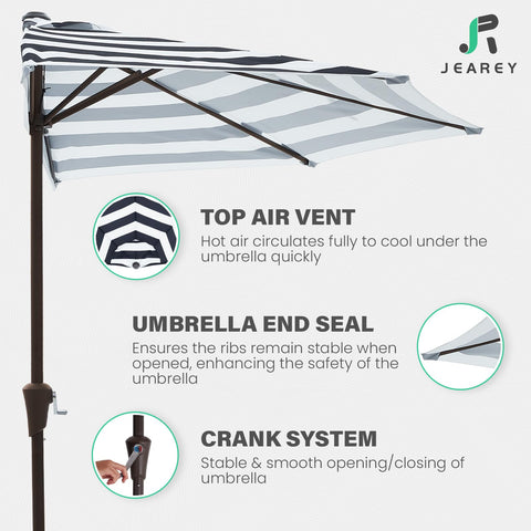 JEAREY outdoor umbrella polyester fabric delivers sun protection and water resistance.