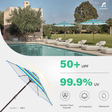 JEAREY wind-vent canopy promotes airflow for stability in breeze.