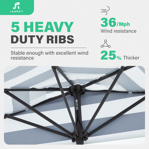 JEAREY 9ft half umbrella completes small terraces and balconies with style.