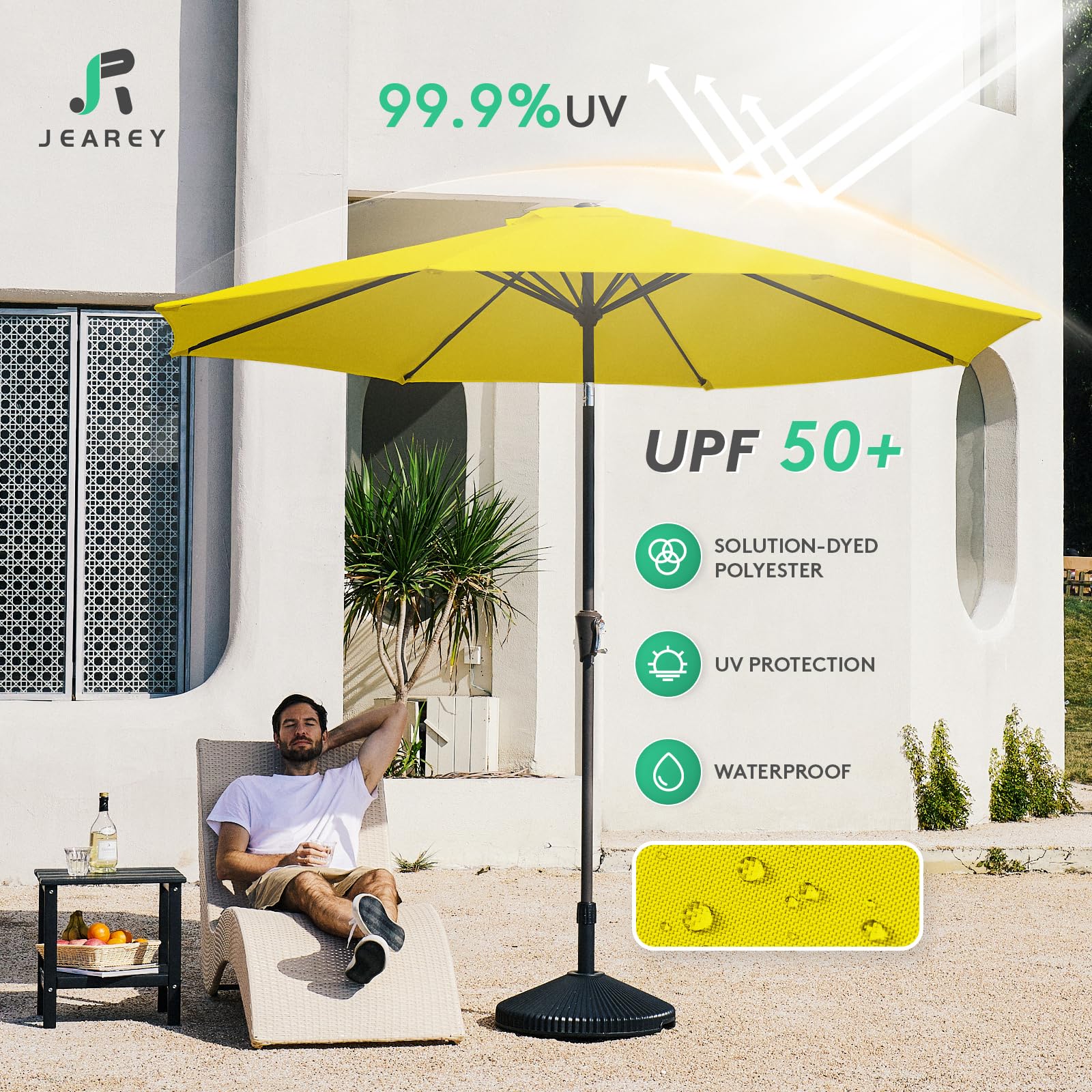 JEAREY rust-free powder-coated iron pole ensures lasting outdoor use.