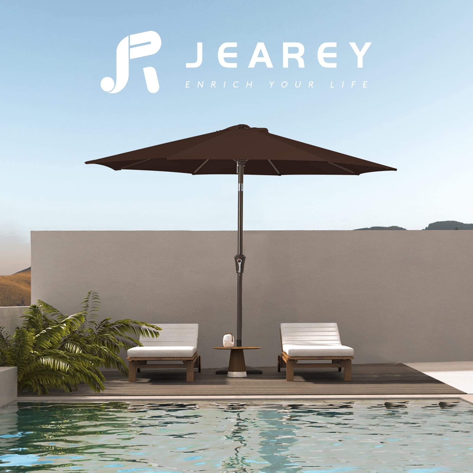 JEAREY push-button tilt system allows flexible shade without repositioning.